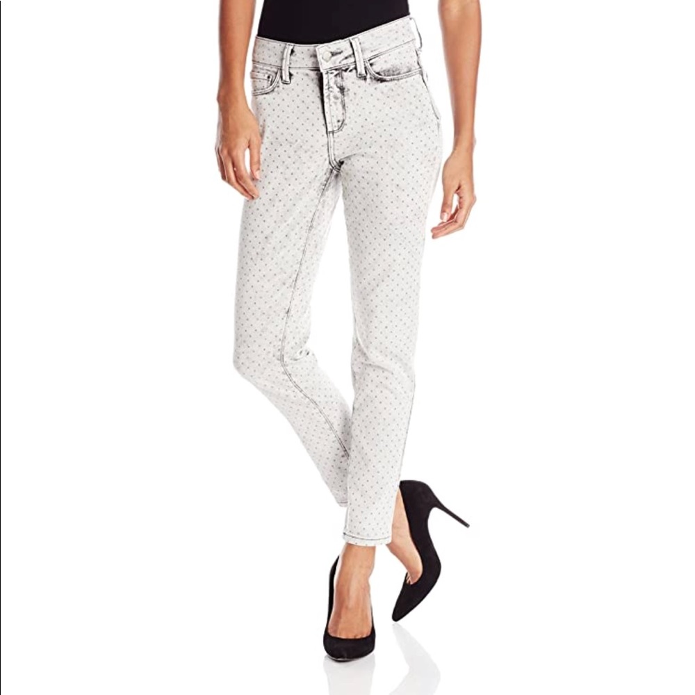 NWT NEW NYDJ Jeans Clarissa Studded Polka Dot Gray Ankle